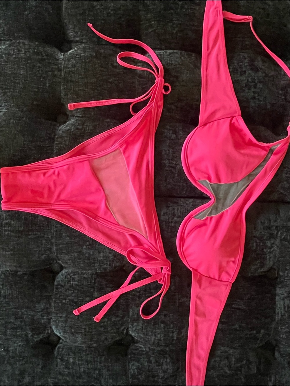 Hot Pink Tie-Side Bikini Set - Women’s Two-Piece Swimwear